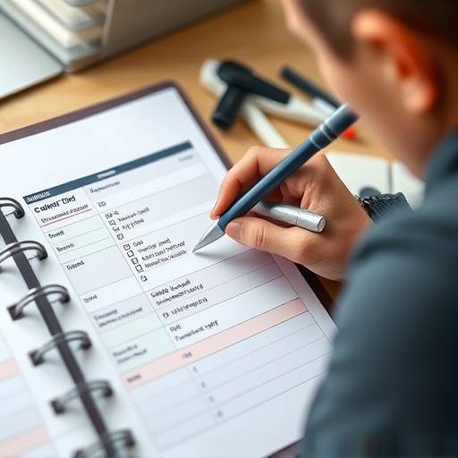 A person checking off a workout in their planner