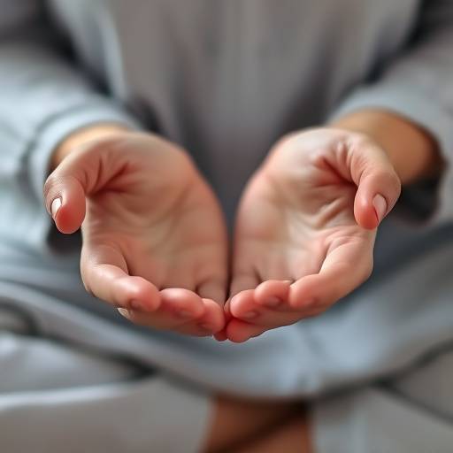 Close-up of hands in a meditative pose