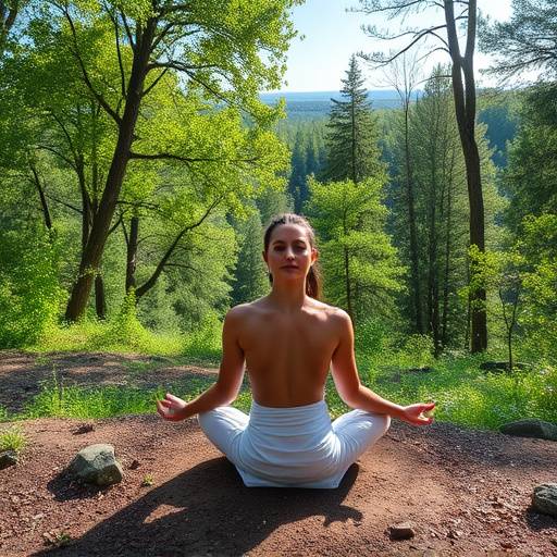 Person meditating peacefully in nature