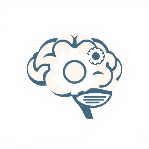 Stylized icon of a brain with gears, representing mental health counseling.